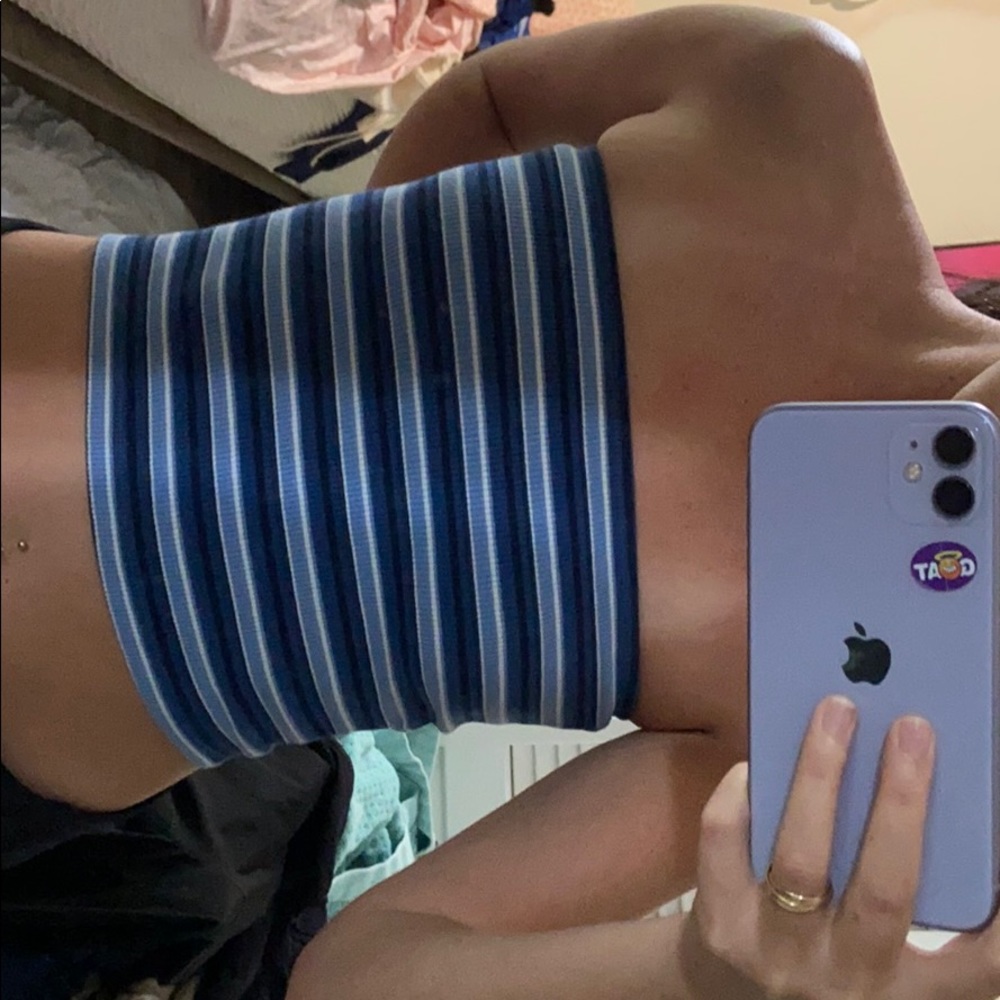 BRANDY MELVILLE CROPPED STRIPED TUBE TOP